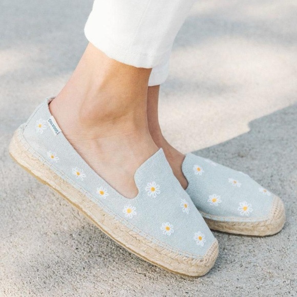 Soludos Hand-stitched Daisy Espadrilles in Chambray Size 8.5 - Picture 1 of 8